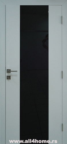Sobna vrata  Quadro<br> bela sa crnim staklom